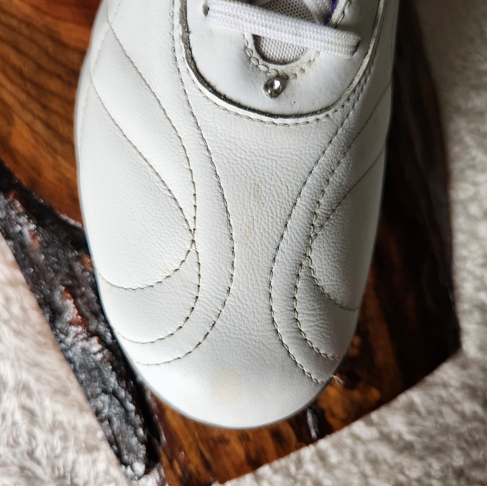 Women's White and Purple Athletic Sneakers - Picture 5 of 8